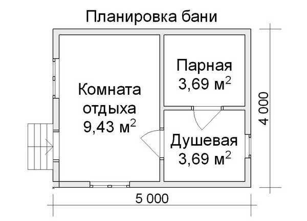 План бани 4х5 мойка и парилка отдельно План бани 4х5 мойка и парилка отдельно