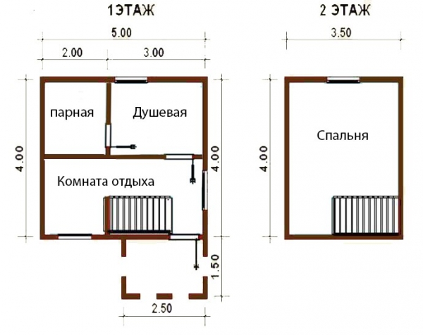 План бани 4х5 мойка и парилка отдельно План бани 4х5 мойка и парилка отдельно